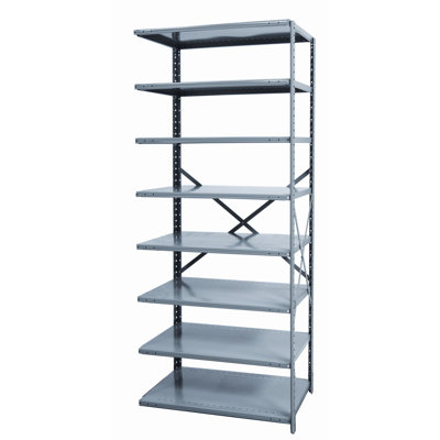 Hallowell Hi-Tech Shelving Extra Heavy-Duty Open Type Add-on Unit with 8 Shelves