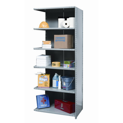 Hallowell Hi-Tech Shelving Heavy-Duty Closed Type Starter and Optional Add-on Unit with 6 Shelves