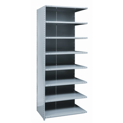 Hallowell Hi-Tech Shelving Medium-Duty Closed Type Add-on Unit with 8 Shelves