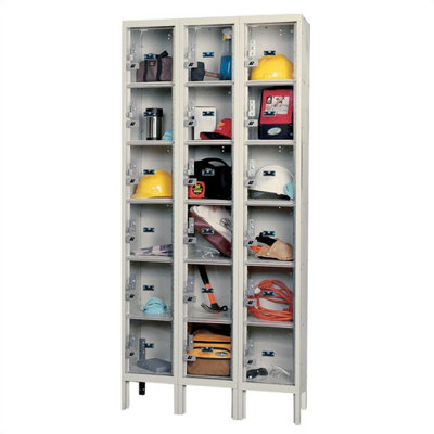 Hallowell Safety-View Plus Stock Lockers - Six Tiers - 3 Sections (Assembled)