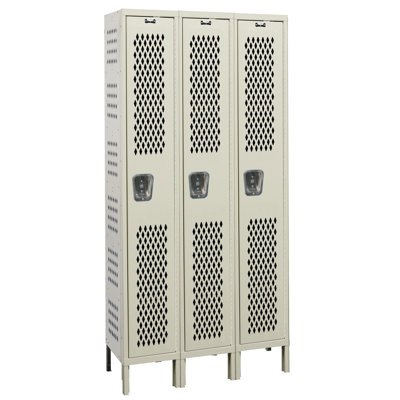 Hallowell Heavy-Duty Ventilated 3-Wide Single Tier Locker (Unassembled)