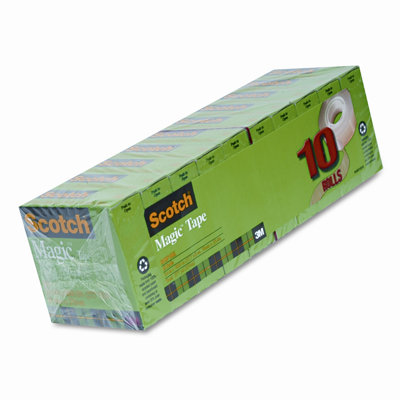 3M Magic Tape Value Pack, 3/4" x 28 Yards, 1" Core, 10/Pack