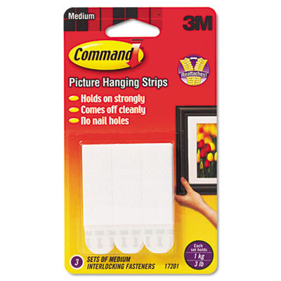 3M Picture Hanging Removable Interlocking Fasteners, 3/4 x 2, 3 Set/pack                                                        