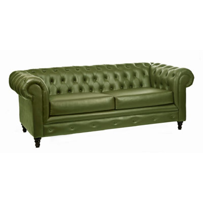 Loni M Designs Leather Tufted Sofa