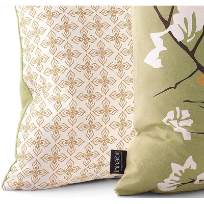 Inhabit Ailanthus Throw Pillow in Grass / Sunshine