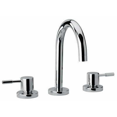 Jewel Faucets J16 Bath Series Two Lever Handle Widespread Bathroom Faucet with Goose Neck Spout
