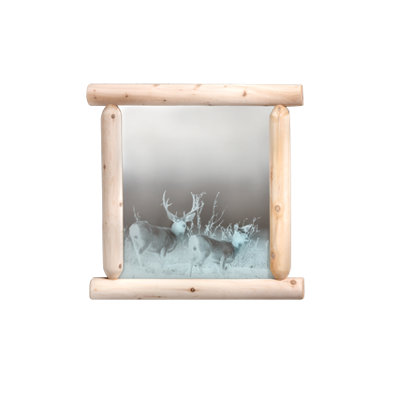 Rustic Natural Cedar Furniture Wilderness Mirror with Etching