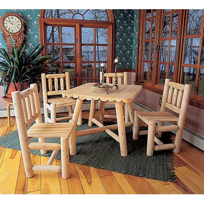 Rustic Natural Cedar Furniture Large Square Dining Table