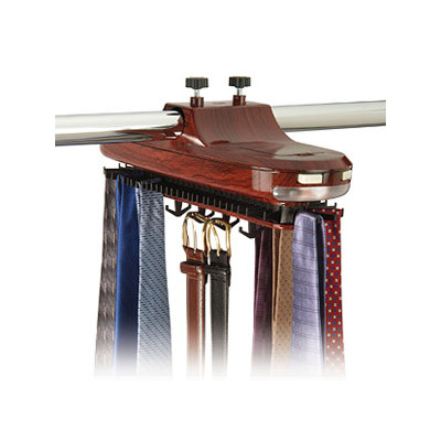 Richards Homewares Revolving Motorized Lighted Tie and Belt Rack Hooks Organizer