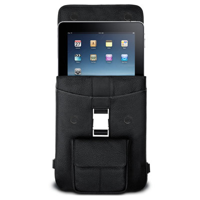 MacCase Premium Leather iPad Flight Jacket with Backpack Option in Black
