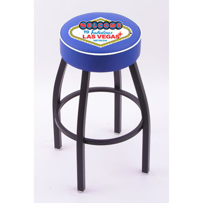 Holland Bar Stool Gambling Single Ring Swivel Barstool with Black Base 