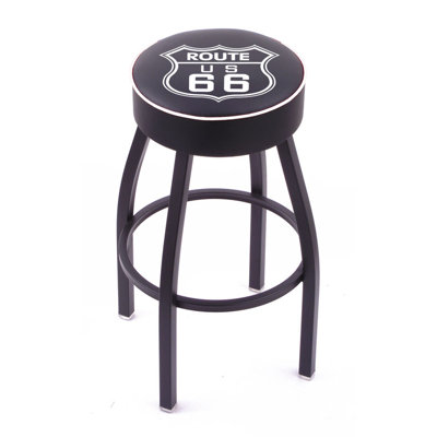Holland Bar Stool Gambling Single Ring Swivel Barstool with Black Base 