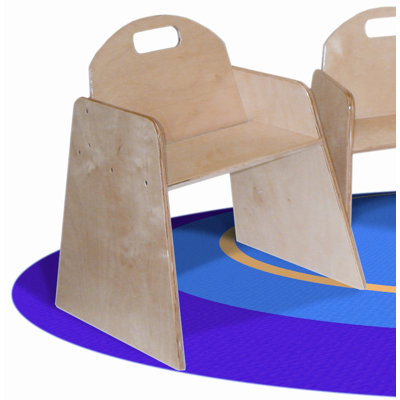 Wood Designs Woodie 13" Plywood Classroom Stackable Tot Chair (Set of 2)