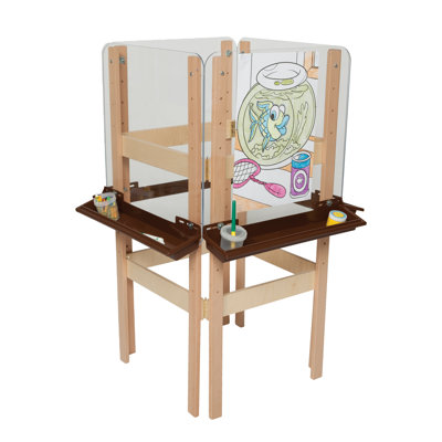 Wood Designs Natural Environment 4-Sided Easel with Brown Tray