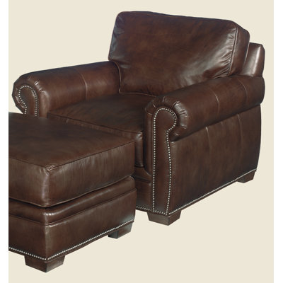 Lexington Griffin Leather Chair and Ottoman