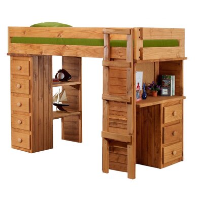 Chelsea Home Full Loft Bed with Desk and Stool Features: Material ...