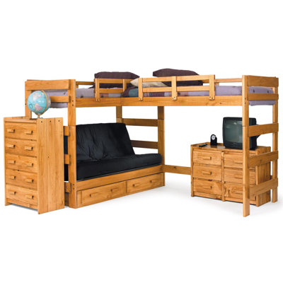 Futon Loft Bed with Underbed Storage | Wayfair