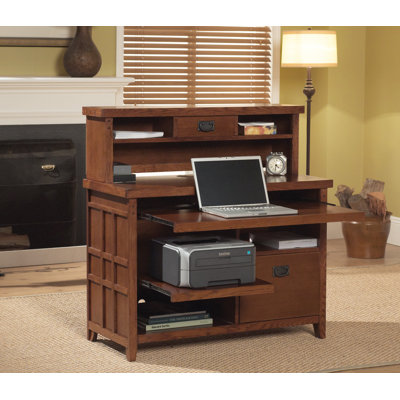 kathy ireland Home by Martin Furniture Mission Pasadena Office 13.25" H x 42" W Desk Hutch