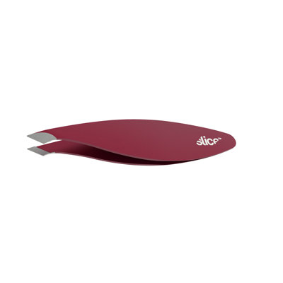 Slice Slanted-Tip Red Tweezers and Cosmetic Sharpener