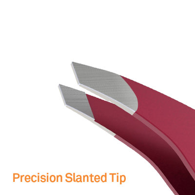 Slice Slanted-Tip Red Tweezers and Cosmetic Sharpener