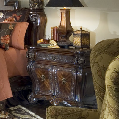 Click To Image : Essex Manor Bedside Chest in Deep English Tea by Michael Amini Now