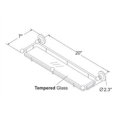Empire Industries Carlton Glass Shelf with Rail