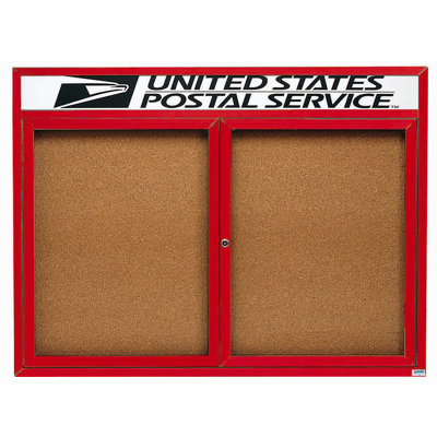 AARCO Enclosed Bulletin Board with Aluminum Frame and Header