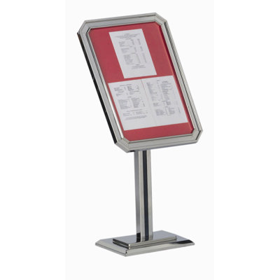 AARCO Single Pedestal Ornamental Sign and Poster Stand