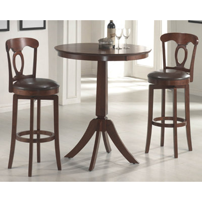 Hillsdale Furniture Plainview Bar Height Bistro Table with Corsica Stools in Brown