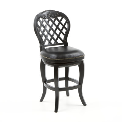 Hillsdale Furniture Braxton 26" Black Leather Swivel Counter Stool