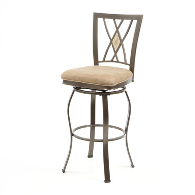 Hillsdale Furniture Brookside Bar Height Glass Bistro Table with Diamond Back Swivel Bar Stools