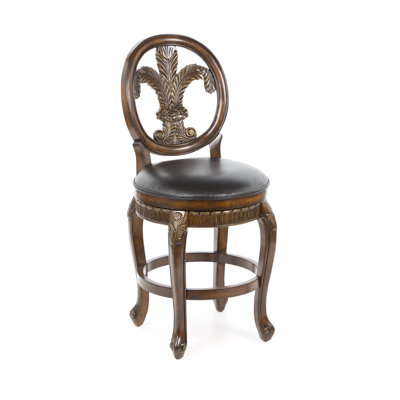 Hillsdale Furniture Fleur De Lis 25" Triple Leaf Swivel Counter Stool
