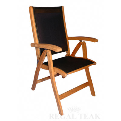 Regal Teak Reclining Sling Arm Chair