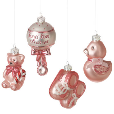 Baby Girl Gift  on Midwest Cbk Baby Girl Glass Gift Boxed Ornament 4 Piece Set   Wayfair