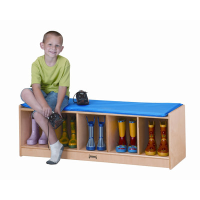 Jonti-Craft 5 Sections Bench Locker with Camel Cushion