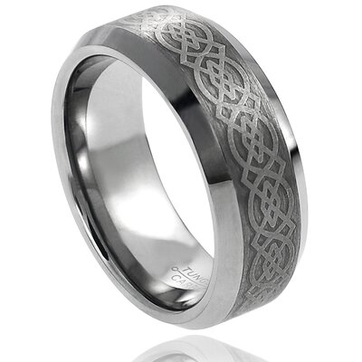 Daxx Men's Tungsten Engraved Celtic Band Ring
