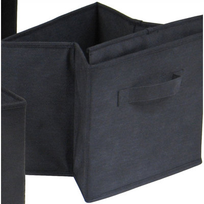 Winsome Capri Foldable Fabric Storage Baskets in Black (Set of 4)