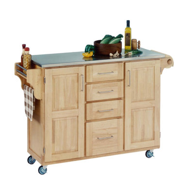 Home Styles Kitchen Cart with Stainless Steel Top