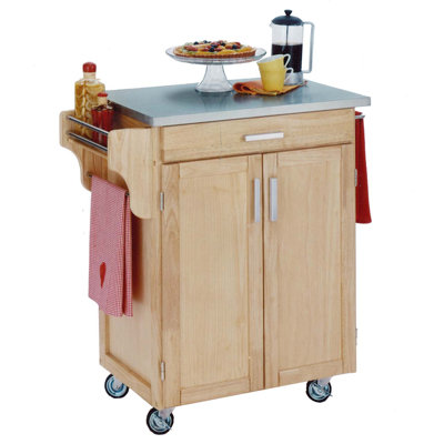Home Styles Kitchen Cart with Stainless Steel Top