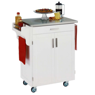 Home Styles Kitchen Cart with Stainless Steel Top
