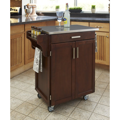 Home Styles Kitchen Cart with Stainless Steel Top