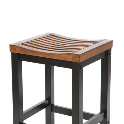 Home Styles 29" Black Contour Stool w/ Oak Top