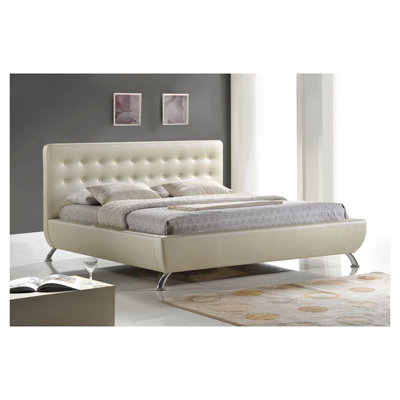 Baxton Studio Elizabeth Pearlized Almond Platform Bed by Wholesale Interiors -image