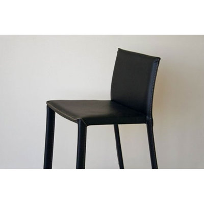 Wholesale Interiors Goneril Low-back Leather Counter Stool (Set of 2)