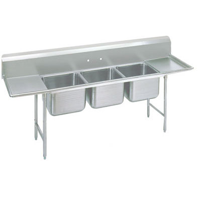 Advance Tabco 930 Series Seamless Bowl 3 Compartment Scullery Sink