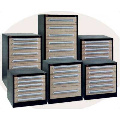 Lyon Workspace Products Eye-Level High Standard Cabinet with 10 Drawers: 30" W x 28 1/4" D x 59 1/4" H