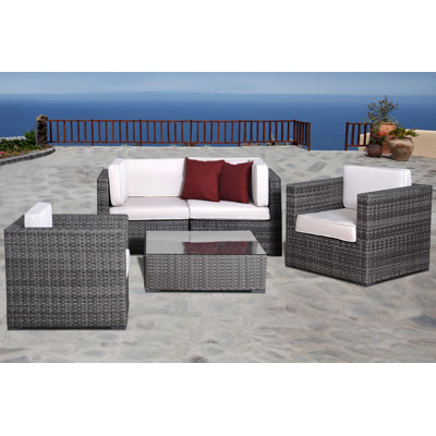 International Home Miami Atlantic 5 Piece Deep Seating Group with Cushions