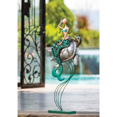 turtle mermaid statue indoor metal outdoor wayfair