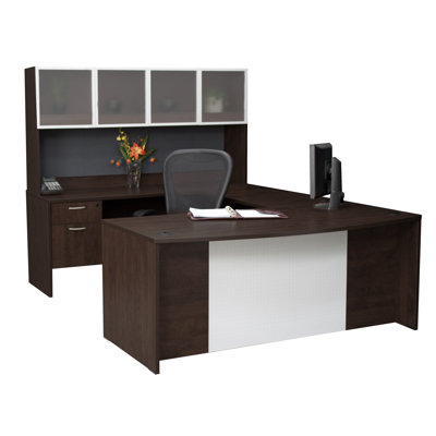 Regency Deluxe Bow-Front U Executive Desk with Hutch