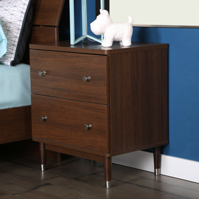 Olly Mid-Century Modern 2 Drawer Nightstand by South Shore -image